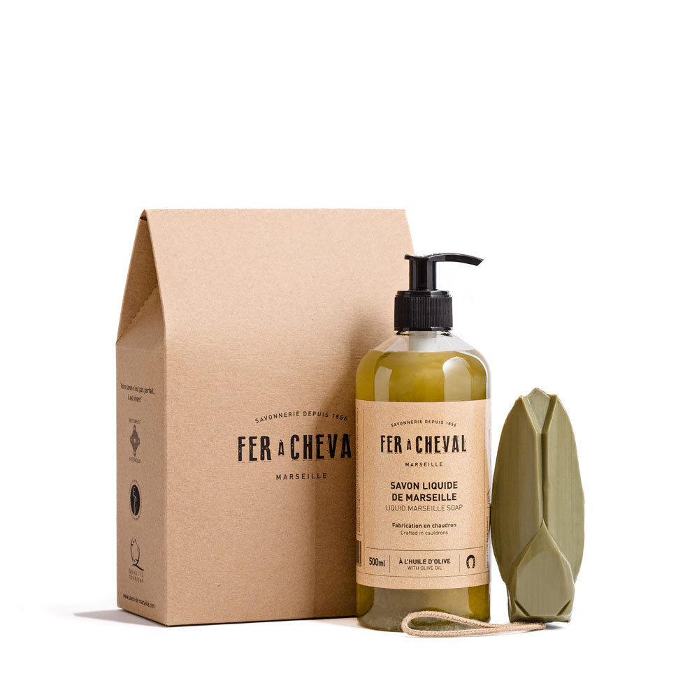 Duo Pure Olive Marseille Soaps - 500 ml and Monochromic Cicada 95g