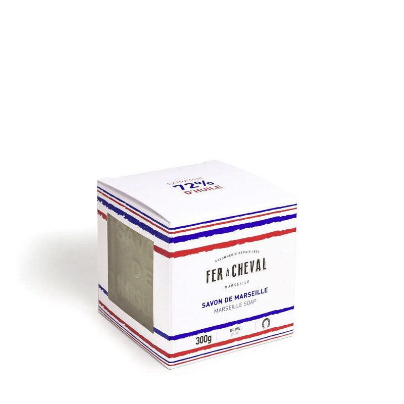 Marseille Soap Cube Olive 300g Blue White Red