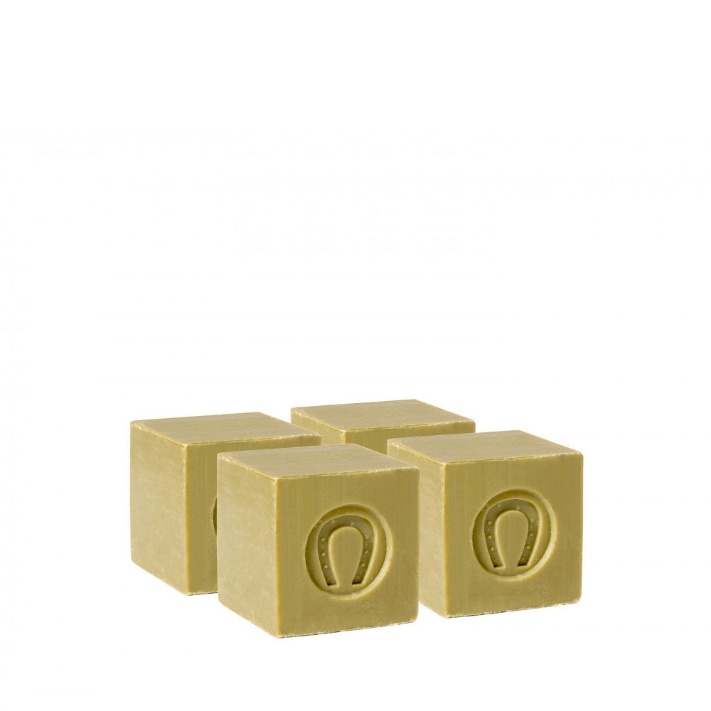 Set of 4 Marseille Soaps Cube Pure Olive 100g case-free
