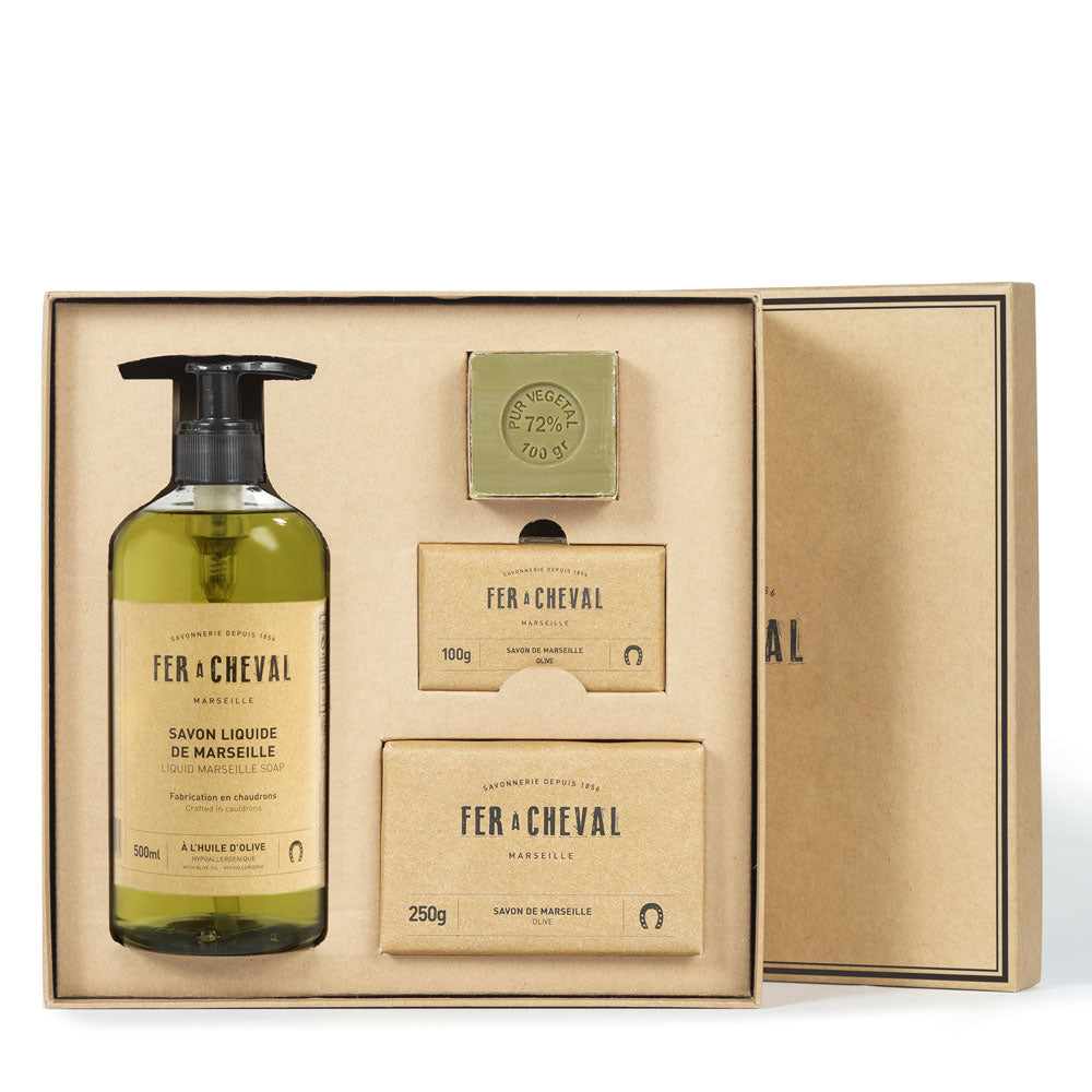 Coffret Cadeau 100% Savon de Marseille Pur Olive