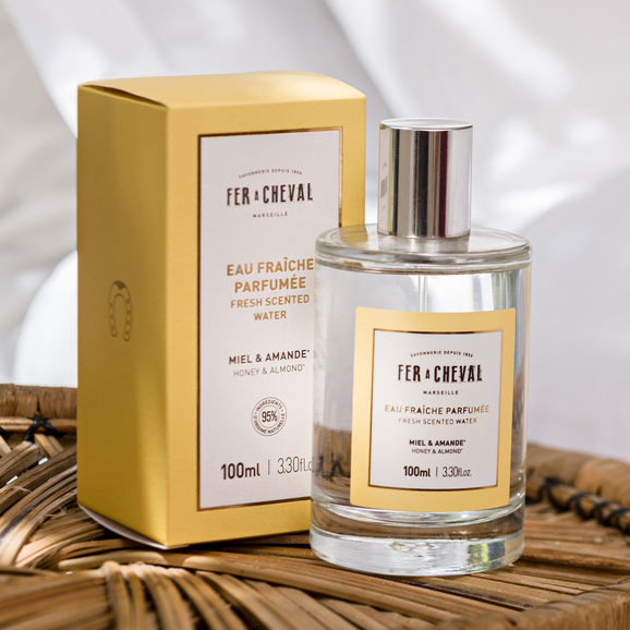 Eau Fraîche Parfumée Miel & Amande 100ml - Savonnerie Fer à Cheval